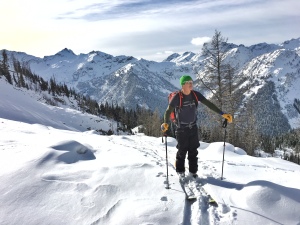 Corbin Massey going deep in the cascades